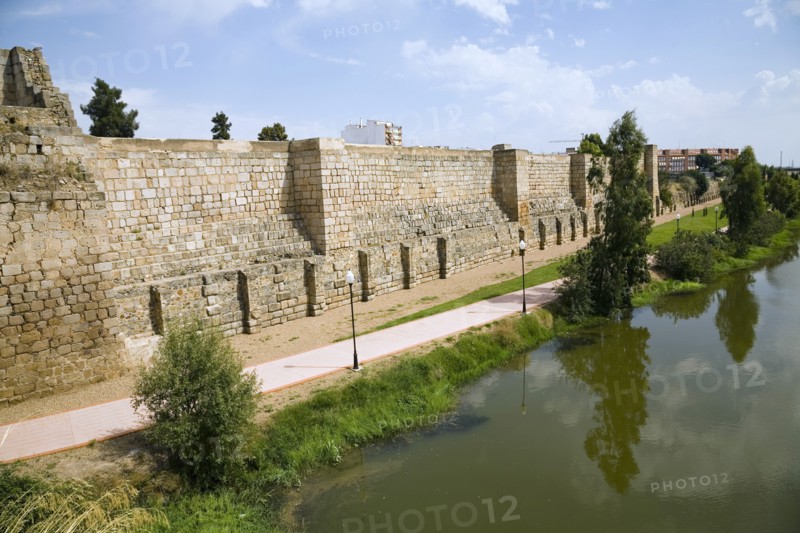 The walls of the Arab fortress (alcazaba) at Merida, Spain, 2007. Artist: Samuel Magal