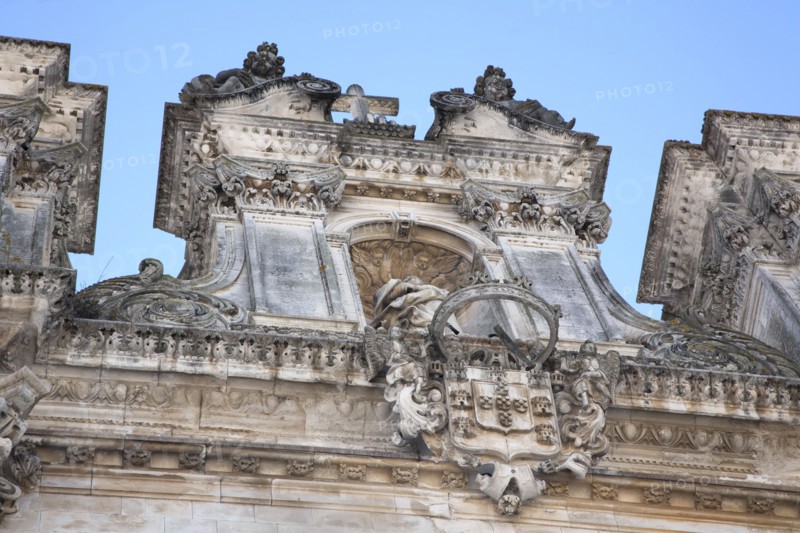 Detail of the facade of the Monastery of Alcobaca, Alcobaca, Portugal, 2009. Artist: Samuel Magal