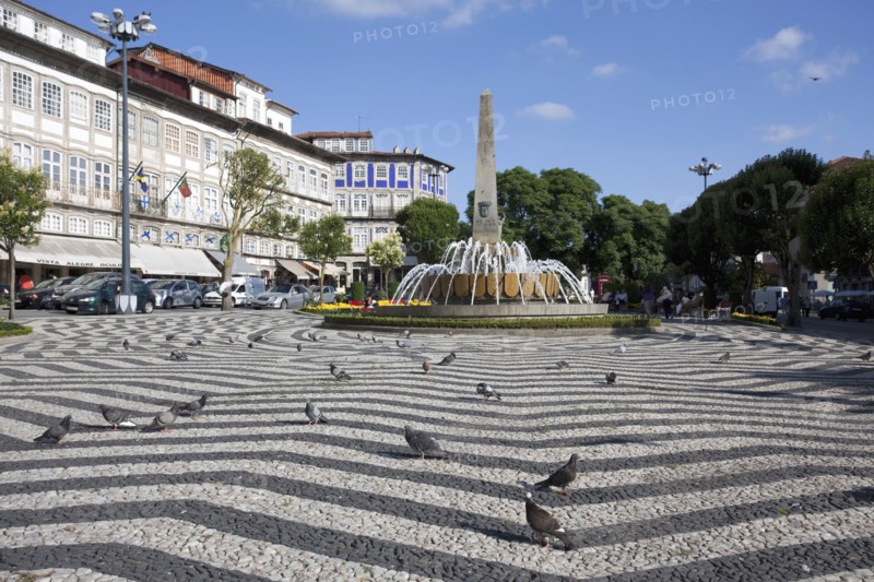 Obelisk and fountain, Republic Square, Braga, Portugal, 2009.  Artist: Samuel Magal