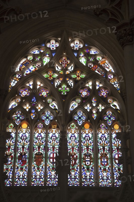 Stained glass window, Founder's Chapel, Monastery of Batalha, Batalha, Portugal, 2009. Artist: Samuel Magal
