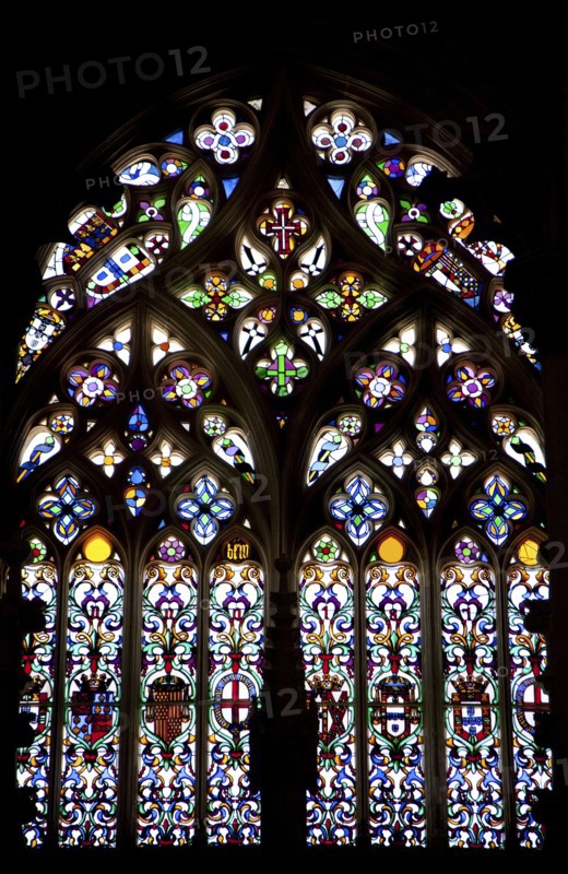 Stained glass window, Founder's Chapel, Monastery of Batalha, Batalha, Portugal, 2009. Artist: Samuel Magal