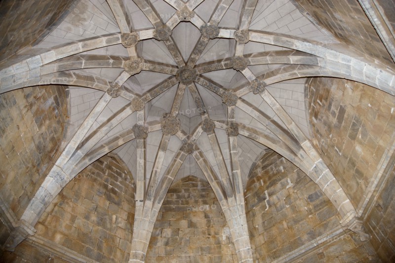 Star shaped Gothic vaulted ceiling, Beja Castle, Beja, Portugal, 2009.  Artist: Samuel Magal
