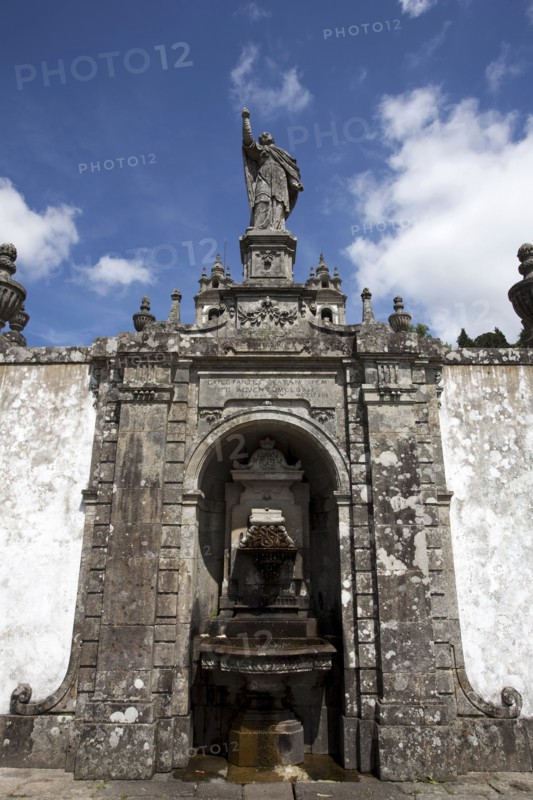 Statue on the monumental Baroque stairway, Bom Jesus do Monte Church, Braga, Portugal, 2009.  Artist: Samuel Magal