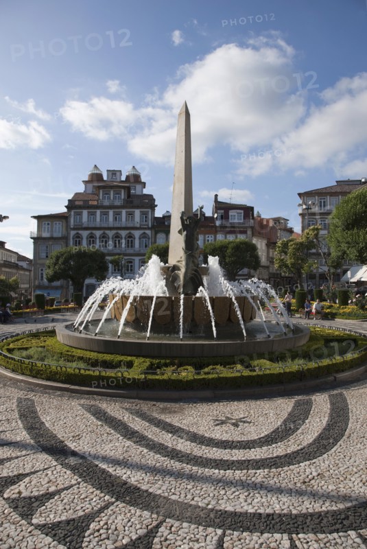 Obelisk and fountain, Republic Square, Braga, Portugal, 2009.  Artist: Samuel Magal