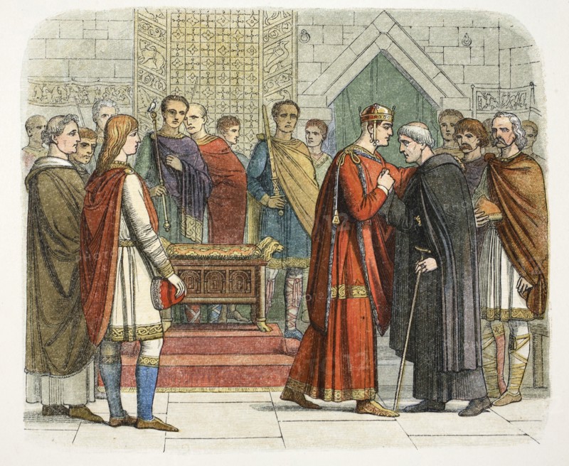 King William I pays court to the English leaders, c1066 (1864). Artist: James William Edmund Doyle