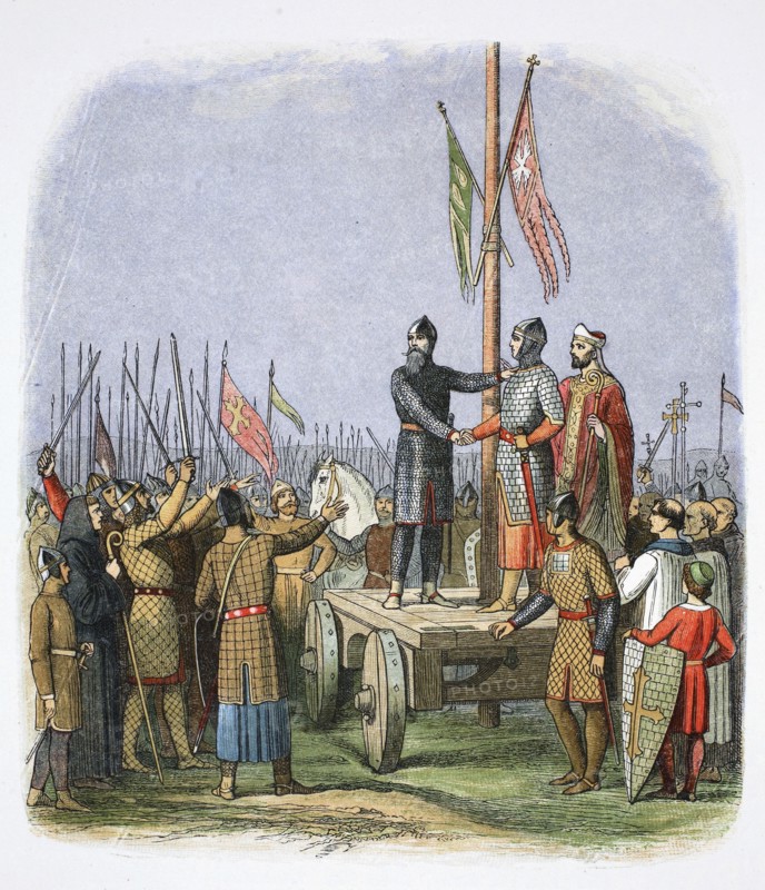 The oath of Walter l'Espec, Cowton Moor, near Northallerton, Yorkshire, 1138 (1864). Artist: James William Edmund Doyle