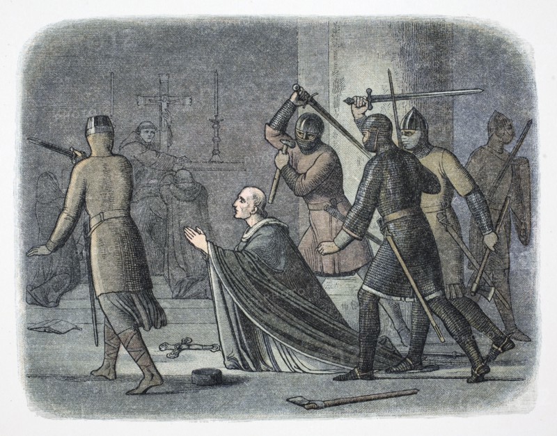 Murder of Thomas Becket, Canterbury Cathedral, Kent, 1170 (1864).  Artist: James William Edmund Doyle