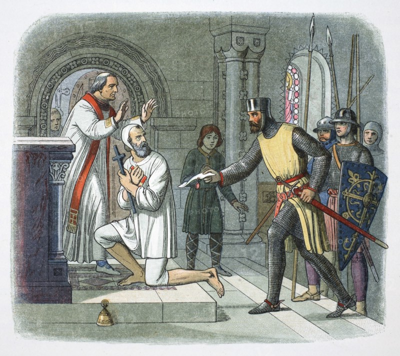 Hubert de Burgh taken from sanctuary at Boisars, France, 1232 (1864). Artist: James William Edmund Doyle