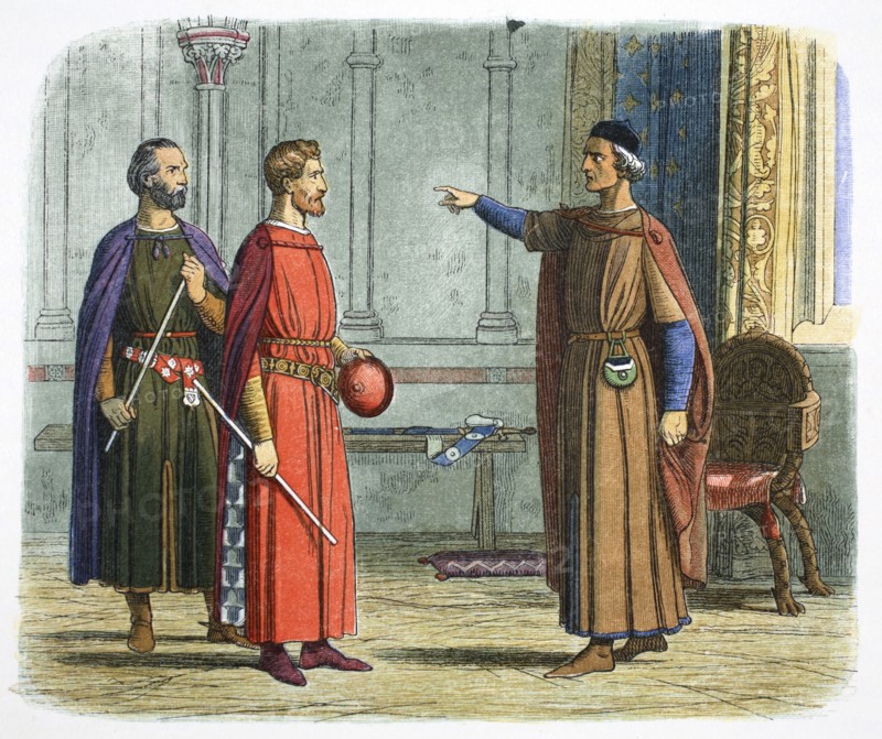 King Edward I threatens the Lord Marshal, 1297 (1864).  Artist: James William Edmund Doyle