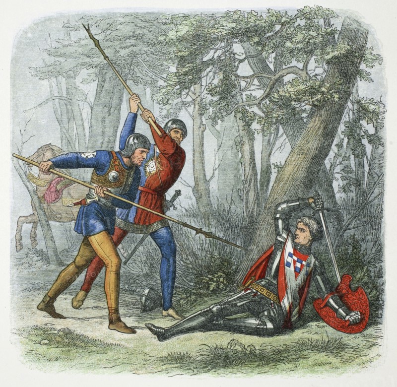 Death of Warwick the Kingmaker, Battle of Barnet, 1471 (1864).  Artist: James William Edmund Doyle