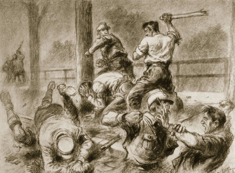 'The Assassination of 'Comrade' Georg Hirschmann in Munich', 26th May 1927 (1938). Artist: Unknown