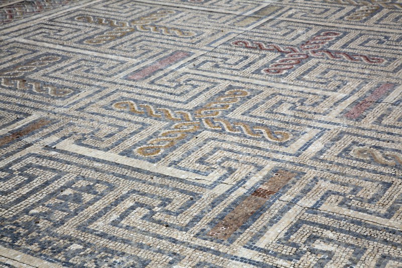 A mosaic floor in the House of the Swastika Cross, Conimbriga, Portugal, 2009. Artist: Samuel Magal