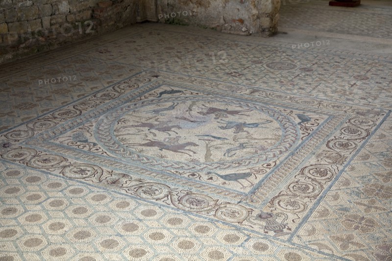 The hunting mosaic, Fountain House, Conimbriga, Portugal, 2009. Artist: Samuel Magal