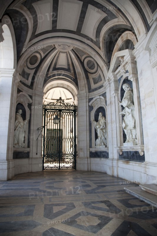 The entrance to the church in the Mafra National Palace (Palacio de Mafra), Mafra, Portugal, 2009. Artist: Samuel Magal