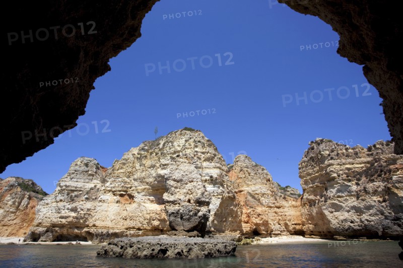 The cliffs at Praia de Dona Ana, Portugal, 2009. Artist: Samuel Magal