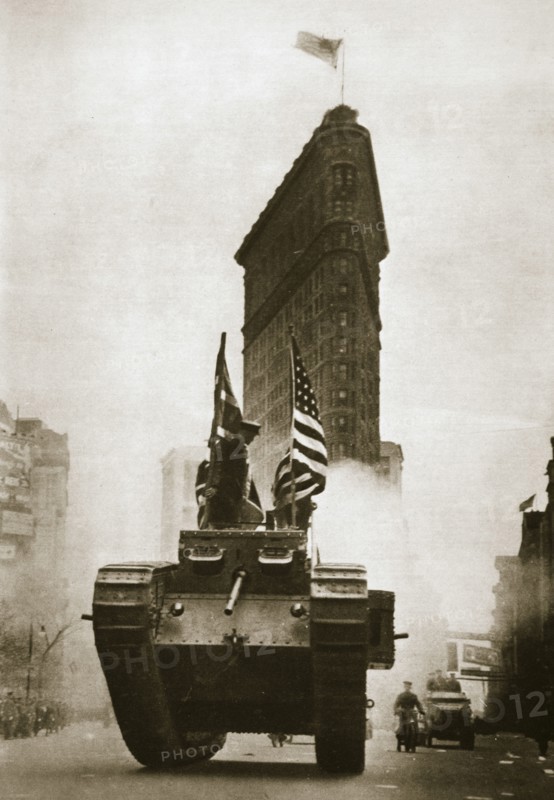 British tank 'Britannia' on Fifth Avenue, New York City, USA, c1917-c1918. Artist: Unknown