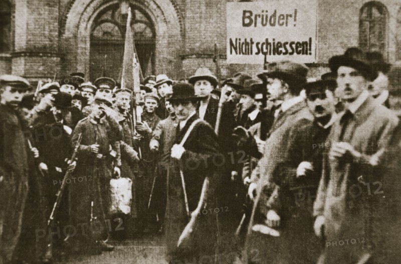 'Brothers, Don't Shoot!', placard during the German Revolution, Berlin, c1918-c1919. Artist: Unknown