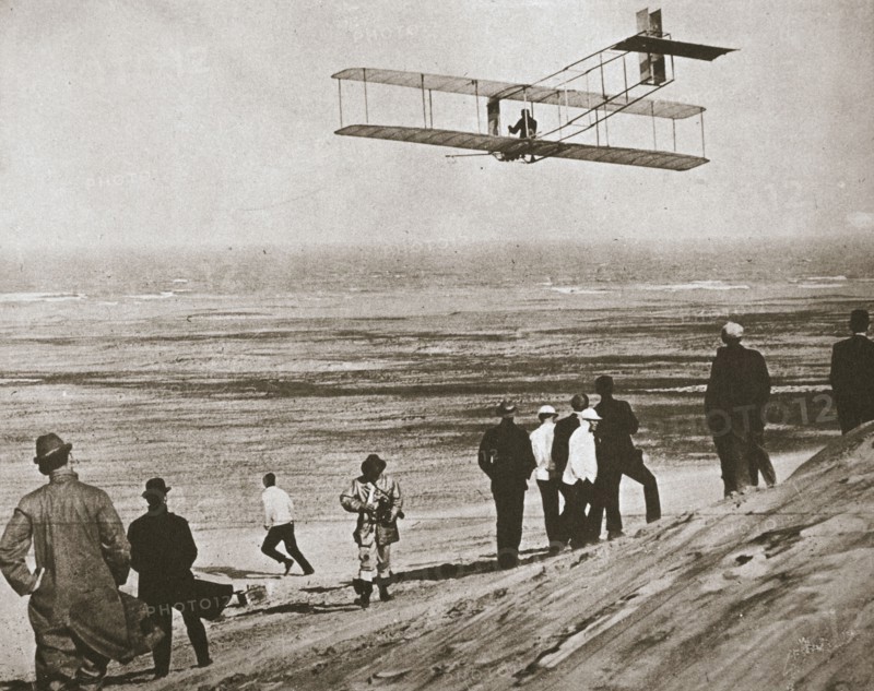 The Wright Brothers testing an early plane at Kitty Hawk, North Carolina, USA, c1903. Artist: Unknown