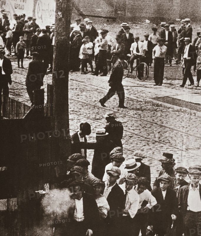 Riot during a strike by Standard Oil workers, Bayonne, New Jersey, USA, 1915. Artist: Unknown