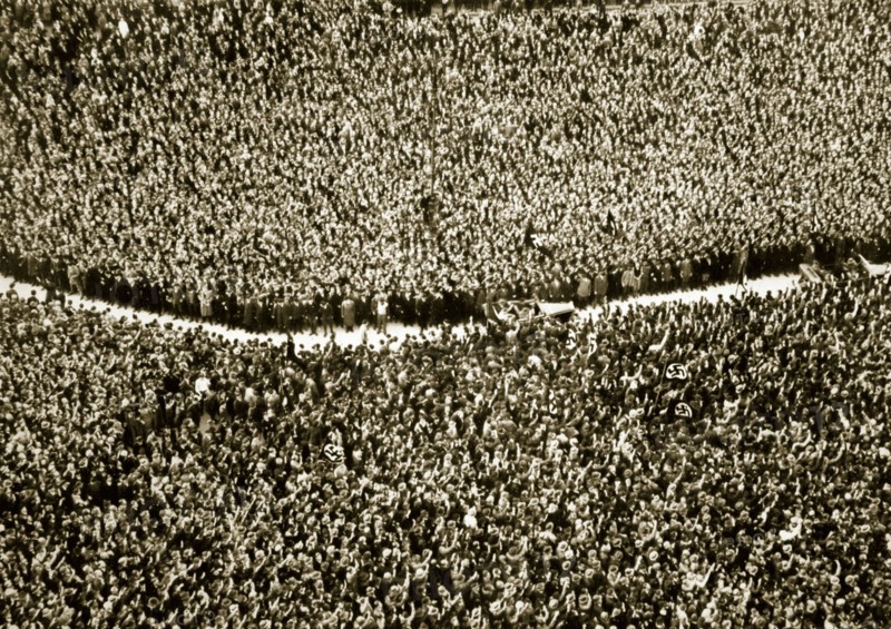 Hitler is greeted by the masses as he is driven through the crowd, Germany, c1936. Artist: Unknown