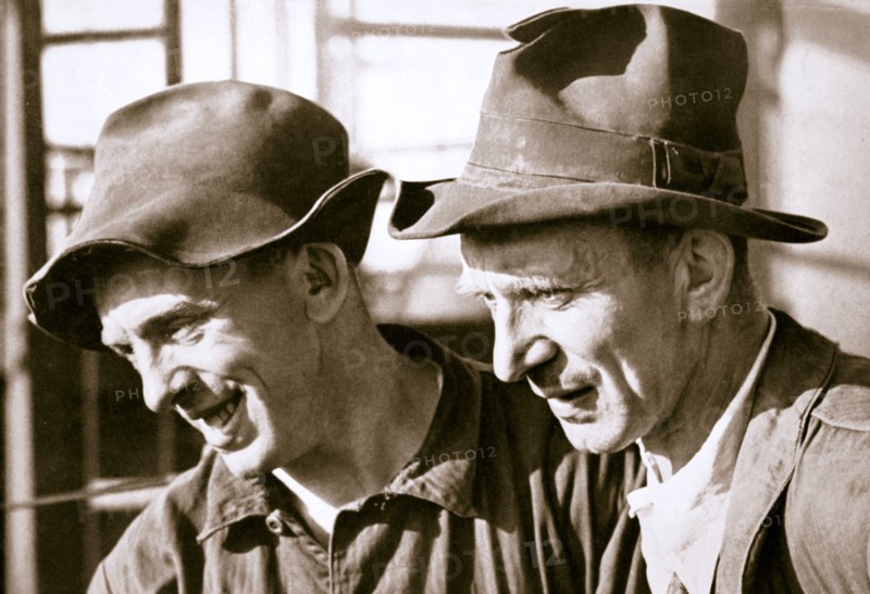 Workers contented at having found work, Germany, 1936. Artist: Unknown