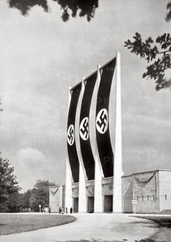 Rear of the Grand Stand for National Socialist Party Congresses, Nuremberg, Germany, 1936. Artist: Unknown