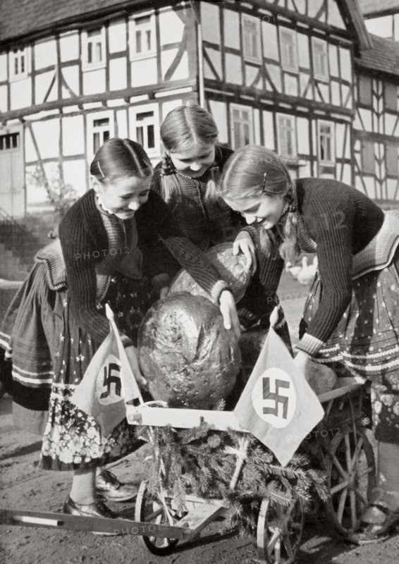 Farm bread being sent to the poor people in the city, Germany, 1936. Artist: Unknown