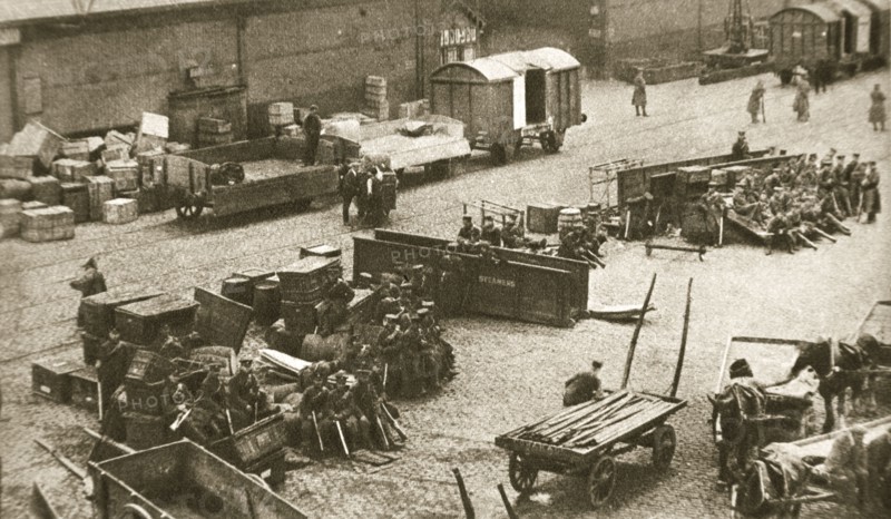 The 2nd Battalion of the Royal Sussex Regiment, Belfast, Ireland, 1907. Artist: AE Brown