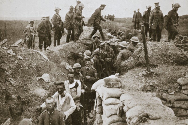 German prisoners brought in from Contalmaison, Somme campaign, France, World War I, 1916. Artist: Unknown