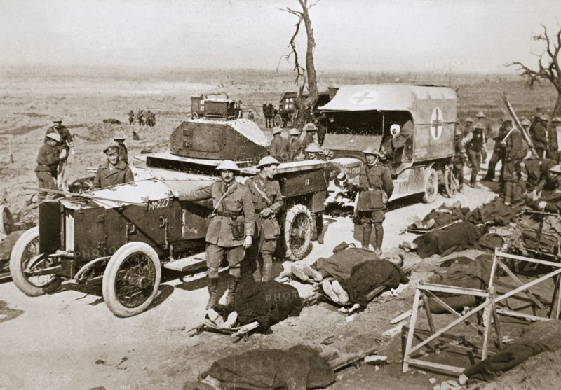British armoured car, near Guillemont, France, Somme campaign, World War I, 1916. Artist: Unknown
