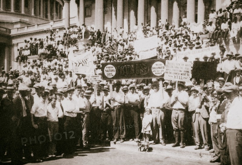 'Bonus Army' demonstrating outside the Capitol, Washington DC, USA, Great Depression, 1932. Artist: Unknown