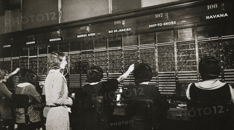 Female workers in the telephone room, New York Stock Exchange, USA, early 1930s. Artist: Unknown