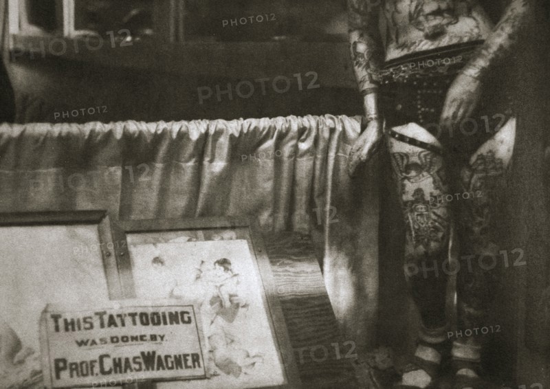 Professor Charles Wagner's Tattoo Parlour, Chatham Square, New York, USA, early 1930s. Artist: Unknown