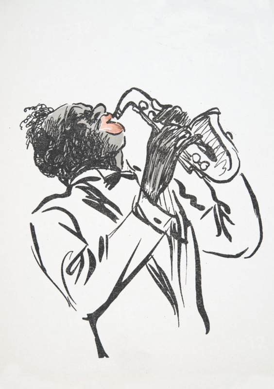 Saxophonist, from 'White Bottoms' pub. 1927.