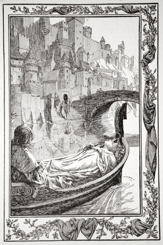 'The Barge floated down the River', 1905.  Artist: Dora Curtis