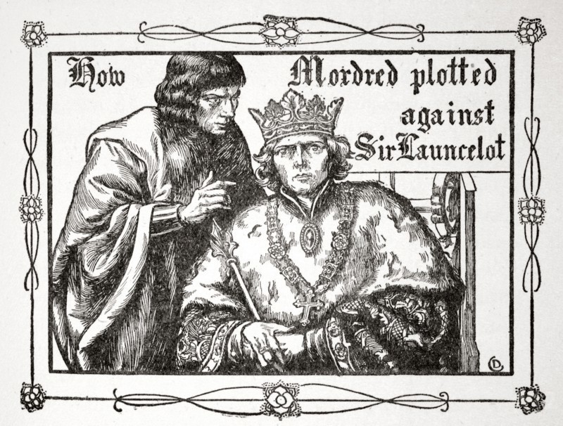 'How Mordred plotted against Sir Launcelot', 1905.  Artist: Dora Curtis