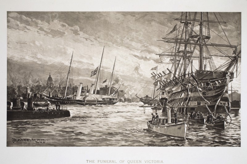 'The Funeral of Queen Victoria', Portsmouth, 1st February 1901.  Artist: Charles John De Lacy