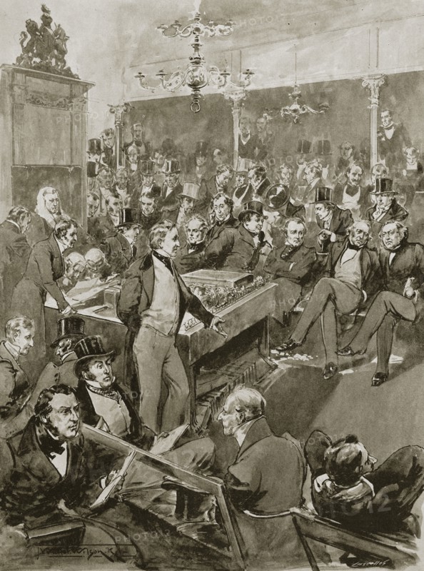 Scene in the House of Commons, London, 22 January 1846 (1901). Artist: Unknown