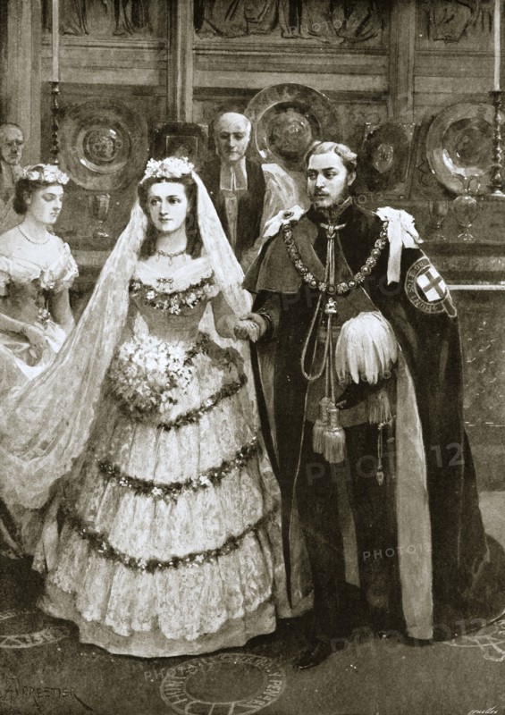 The marriage of the Prince of Wales and Princess Alexandra of Denmark, Windsor, 1863 (1901). Artist: Unknown