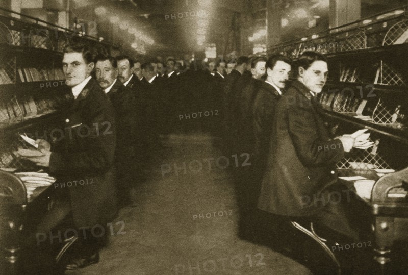 Staff sorting letters at the Post Office, Mount Pleasant, London, 20th century. Artist: Unknown
