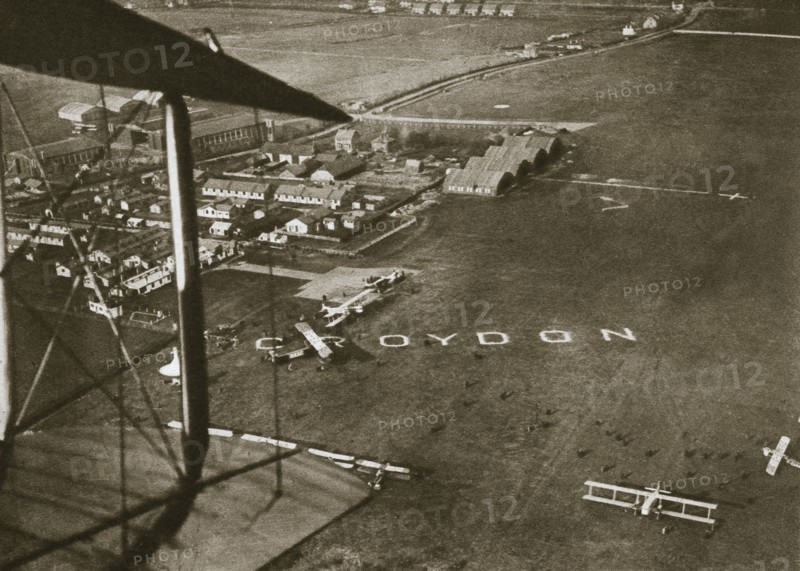 Aerial view of London Airport, 1925. Artist: Unknown