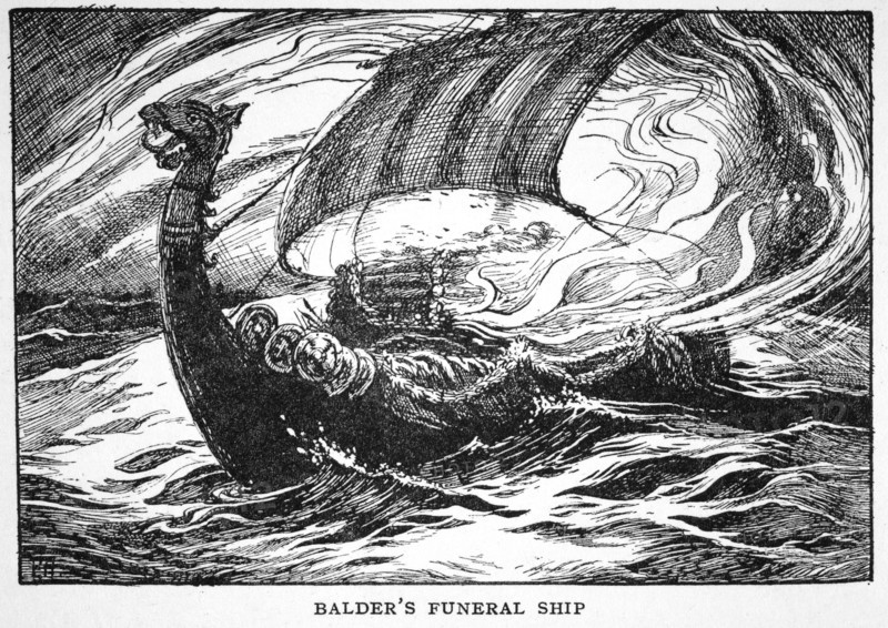 'Balder's Funeral Ship', 1925. Artist: Unknown