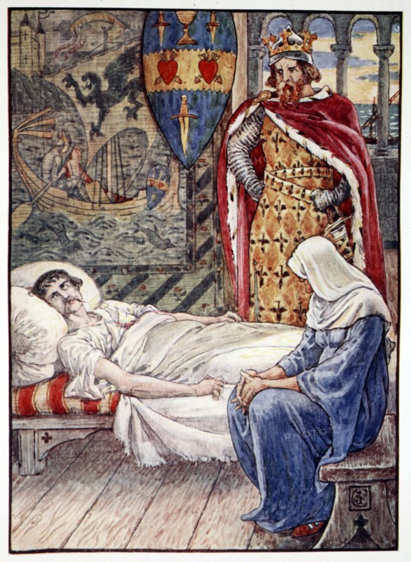 'The Witch gives Advice as to Sir Tristram's Wound', 1911. Artist: Unknown