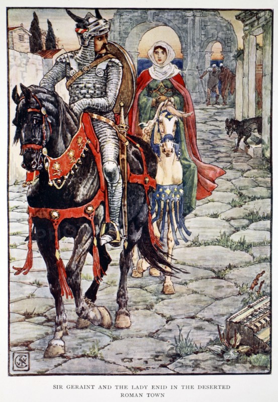 'Sir Geraint and the Lady Enid in the Deserted Roman Town', 1911. Artist: Unknown