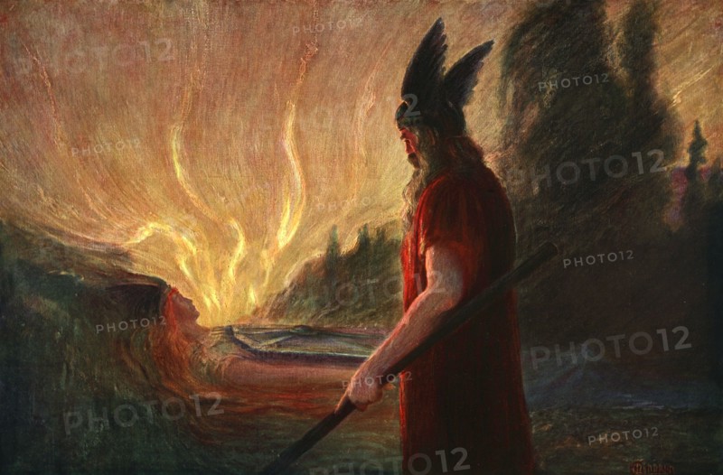 'As the Flames Rise, Wotan Leaves', 1906. Artist: Unknown