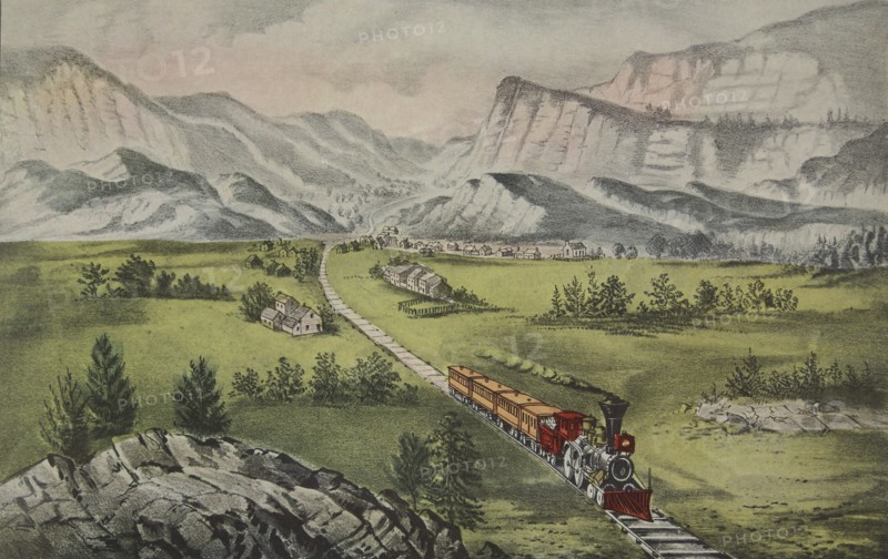 The Great West, pub. 1870, Currier & Ives (Colour Lithograph)