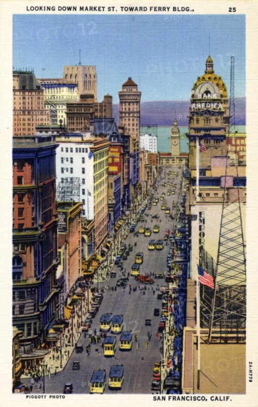 Market Street looking towards the Ferry Building, San Francisco, California, USA, 1932. Artist: Unknown