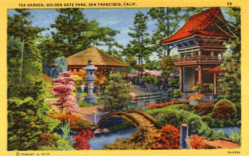 Tea Garden, Golden Gate Park, San Francisco, California, USA, 1932. Artist: Unknown