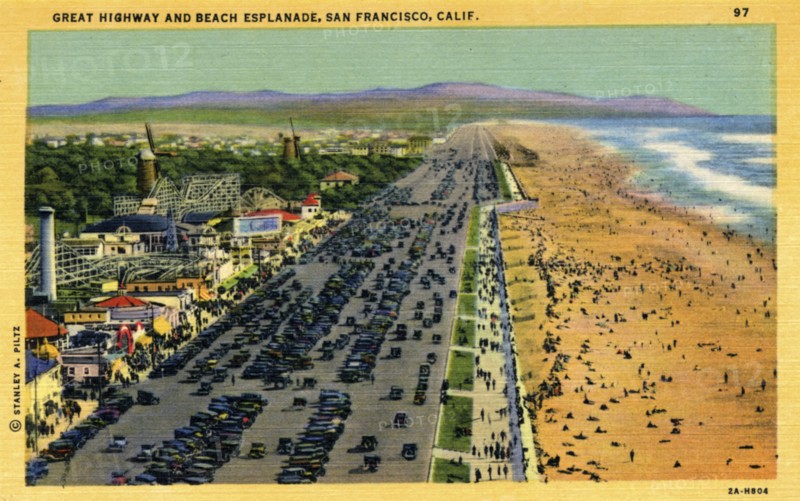 Great Highway and Beach Esplanade, San Francisco, California, USA, 1932. Artist: Unknown