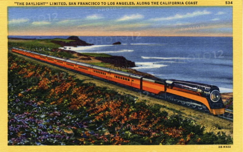 'The Daylight' Limited, San Francisco to Los Angeles, along the California Coast, 1942. Artist: Unknown